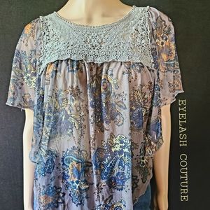 💥4/$20 EYELASH COUTURE Shirt Floral Blouse Top